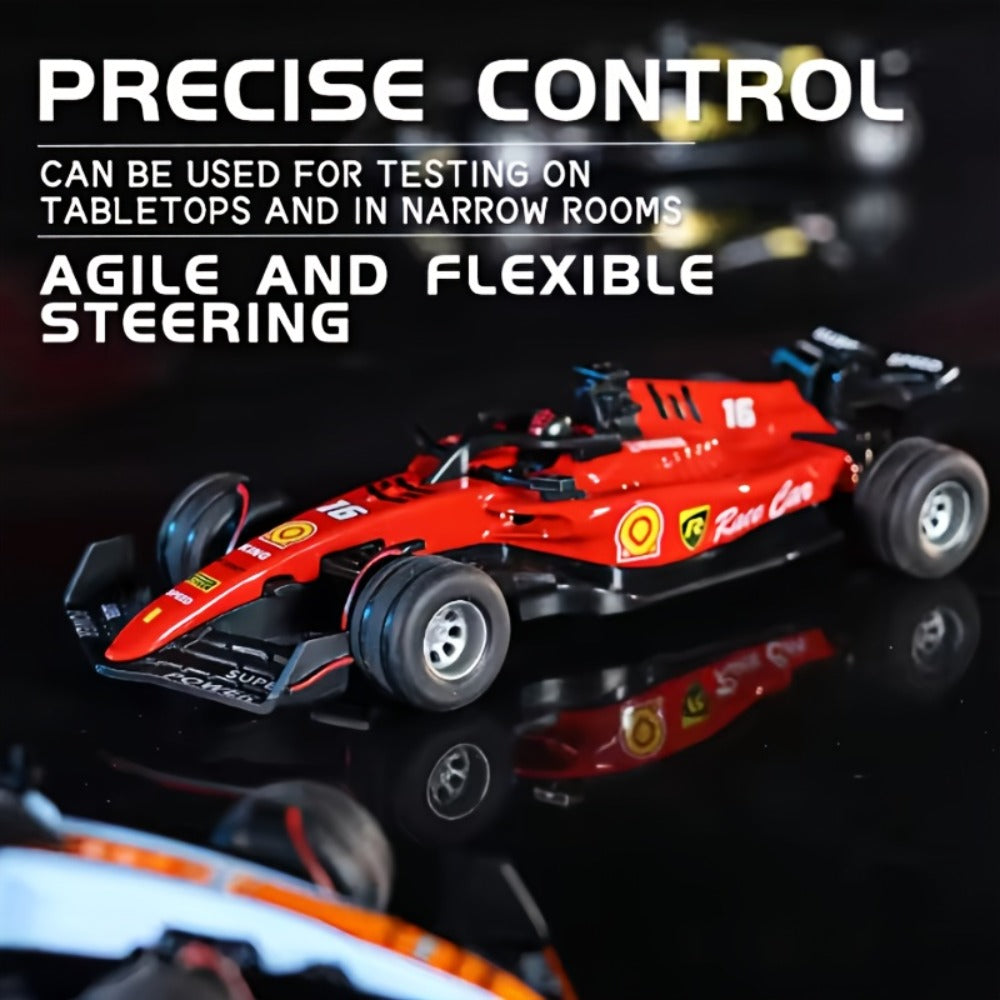Mini RC Racing Car 1:64 Scale 2.4G Alloy Die-Cast 4WD Drift Toy Car with Lights & Adjustable Speed