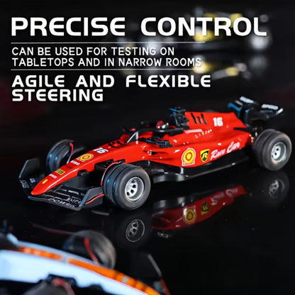 Mini RC Racing Car 1:64 Scale 2.4G Alloy Die-Cast 4WD Drift Toy Car with Lights & Adjustable Speed