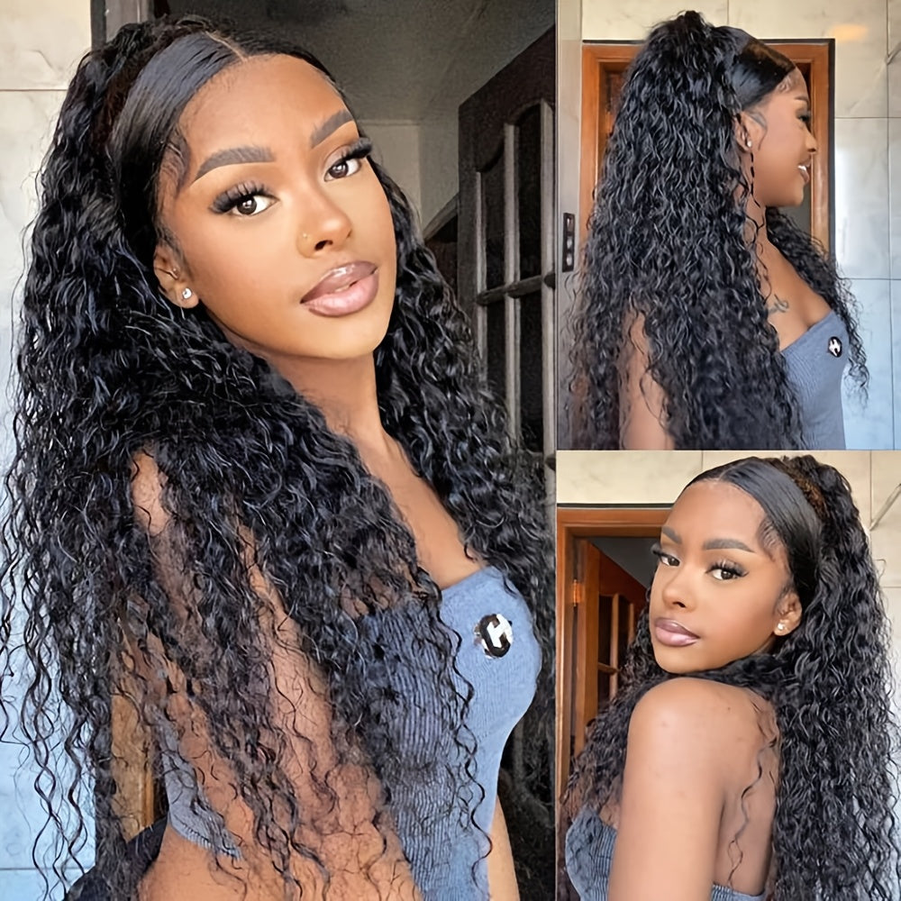 Loose Curly Wave Lace Front Wig 13x4 Synthetic Glueless Pre Plucked Heat Resistant Natural Hairline