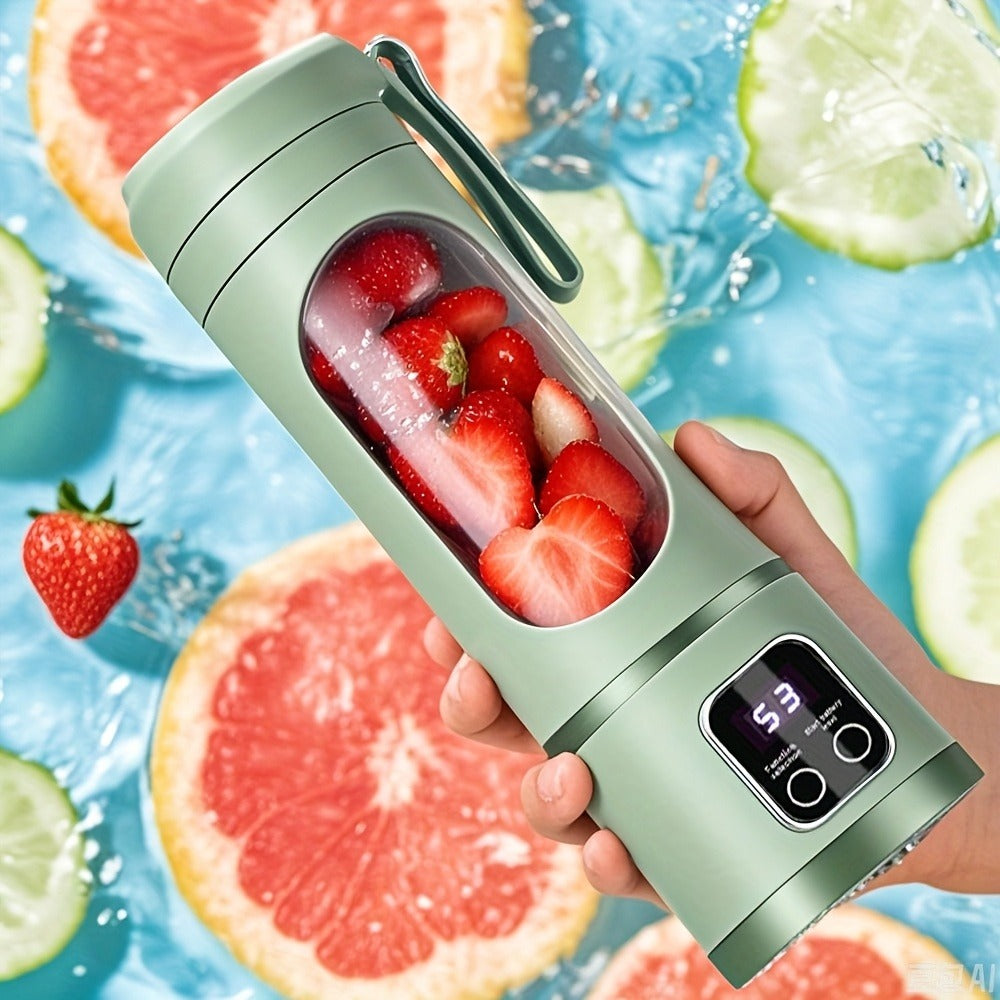 Portable Juicer USB Rechargeable with LED Display - Handheld Personal Blender for Smoothies, Juice & Ice Crush