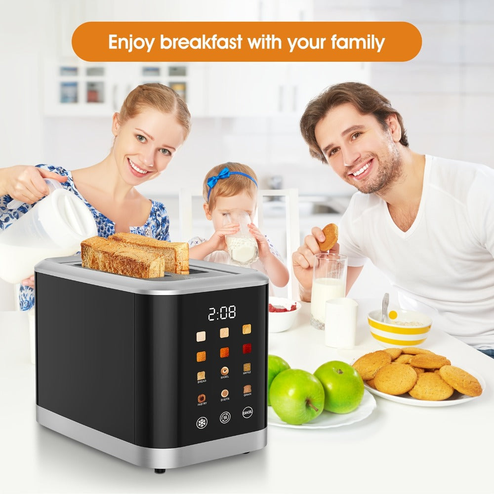 2 Slice Toaster with Touch Screen, 1.5" Wide Slot for Bread, Bagels & English Muffins, 6 Bread Types