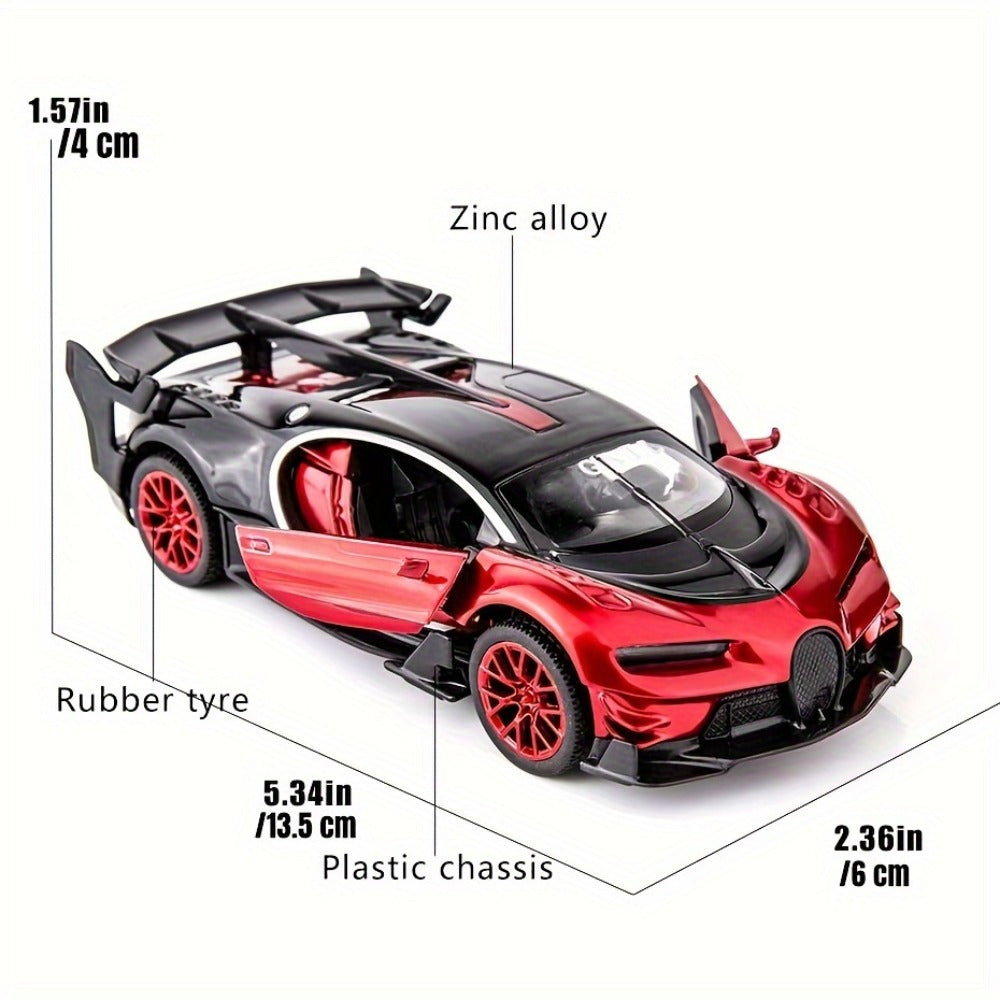 1:32 Vision GT Supercar Die-Cast Pull-Back Toy Car with Lights & Sounds, Zinc Alloy Model Car for Kids & Collectors