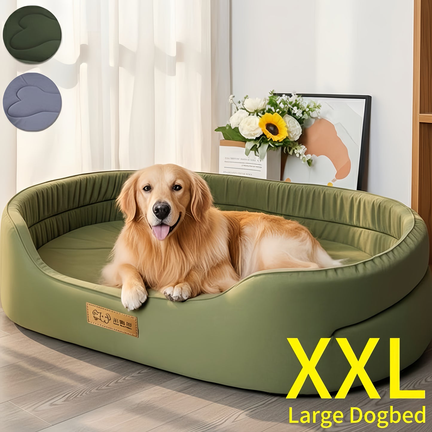 Orthopedic Dog Bed for Large Dogs – Plush Sherpa Removable Washable Cover, Memory Foam Support Pet Sofa Mat for All Seasons