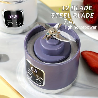 Portable Juicer USB Rechargeable with LED Display - Handheld Personal Blender for Smoothies, Juice & Ice Crush