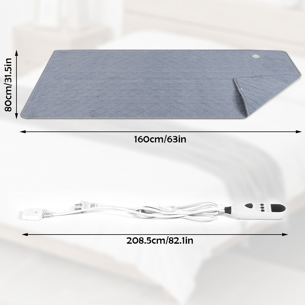 Extra Large Electric Heating Pad 63"x31.5" with Remote Control - 9 Adjustable Heat Levels, 4 Timer Settings