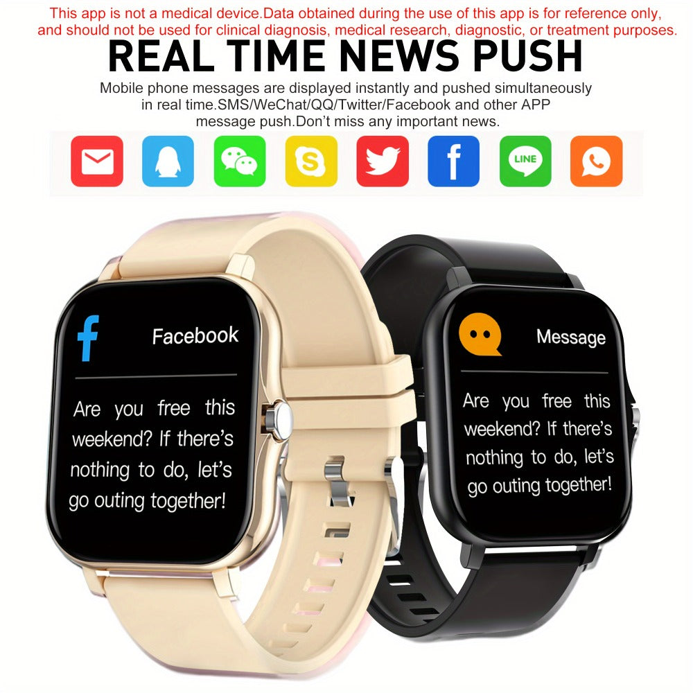Smartwatch with Pedometer, Calorie & Distance Tracker, Customizable Watch Faces, Call & SMS Alerts, Multi-Sport Modes – Unisex Android