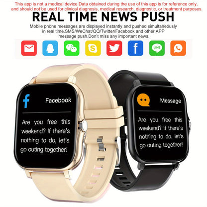 Smartwatch with Pedometer, Calorie & Distance Tracker, Customizable Watch Faces, Call & SMS Alerts, Multi-Sport Modes – Unisex Android