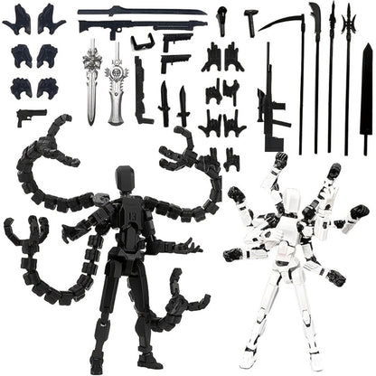 3D Printed Action Figure Set 2pcs T13 – 5.5 Inch Assembled Collectible Desktop Ornament Toy Figures for Game Enthusiasts