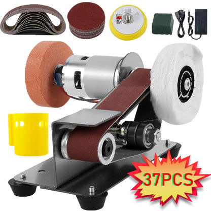 Mini Belt Sander 3-in-1 Electric Desktop Knife Sharpener 15 Degree 7 Speed Adjustable for Entryways, Bedrooms and Living Spaces