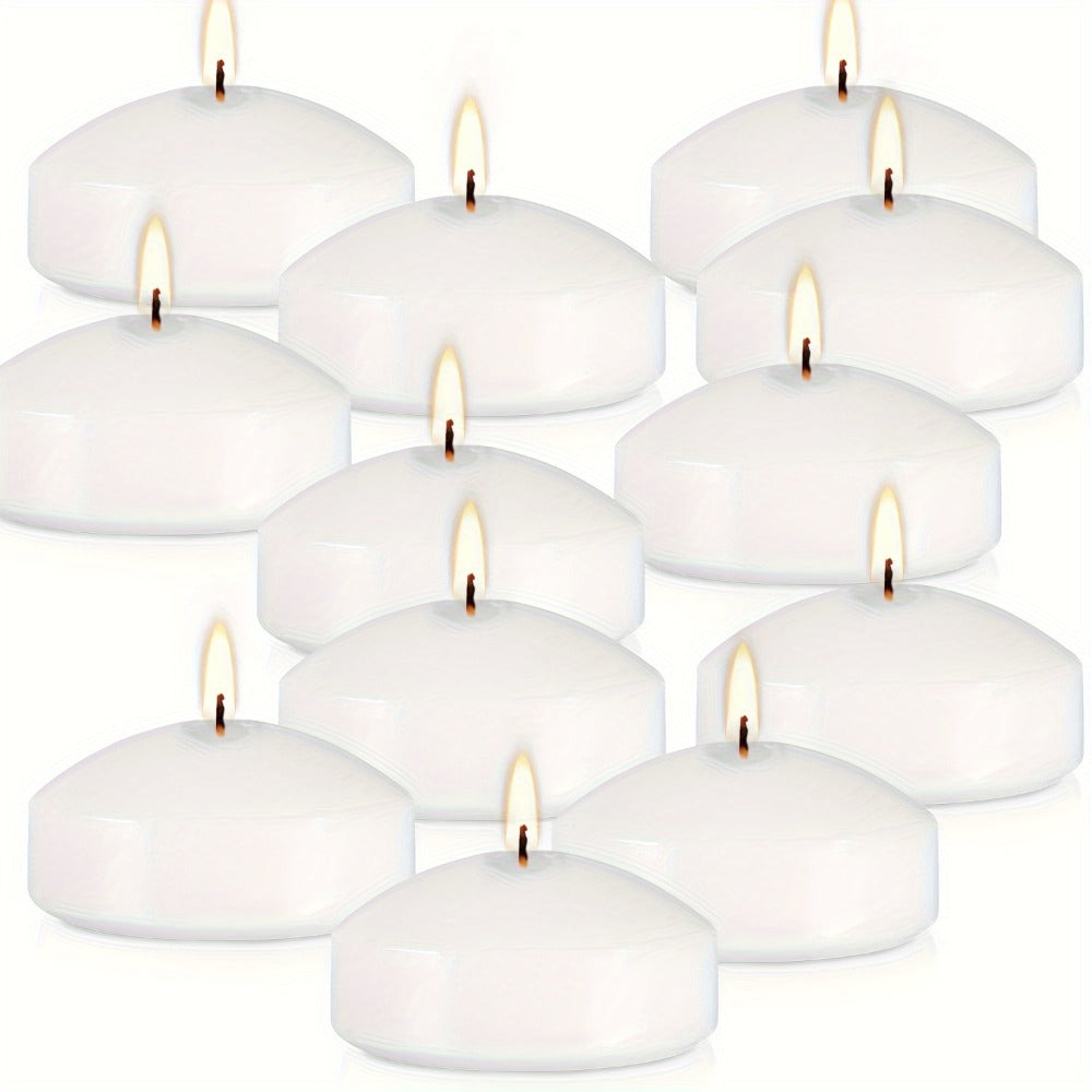 Floating Candles White 42 Pack Glitter Embellished Small Candle Set for Christmas Halloween Easter Thanksgiving Day of the Dead