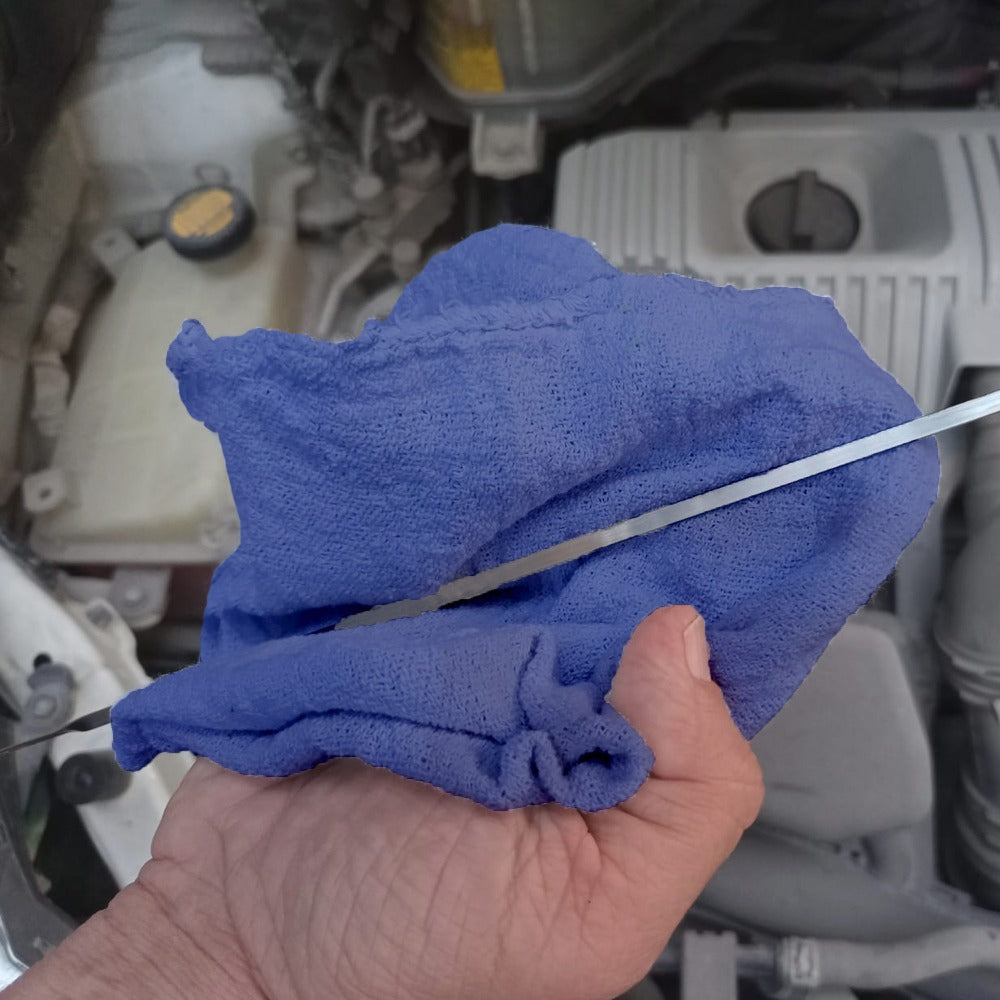 Cotton Shop Rags 12x14 Inch Absorbent Lint-Free Cleaning Towels Multipurpose Shop Towels for Automobile Garage Industry Home Red White Navy