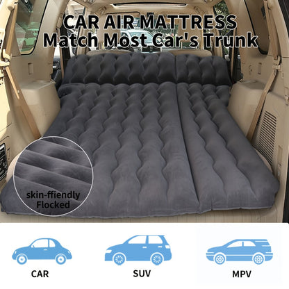 SUV Air Mattress for Camping Inflatable Car Bed with Air Pump 2 Pillows Flocking Surface Portable Sleeping Pad for SUV Backseat Road Trip