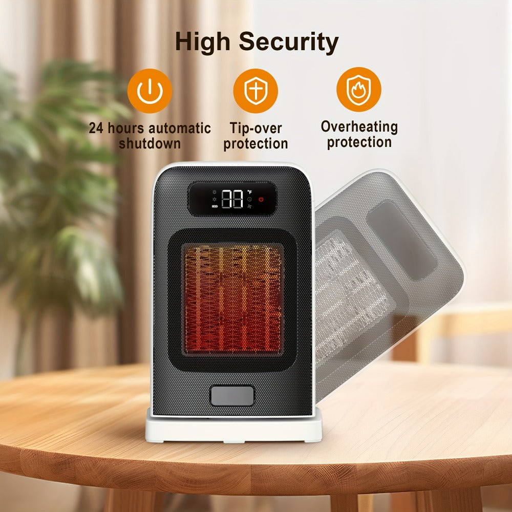 Ceramic Space Heater 1500W Fast Heating - 4 Modes, Adjustable Thermostat, Overheat & 70° Tip-Over Protection