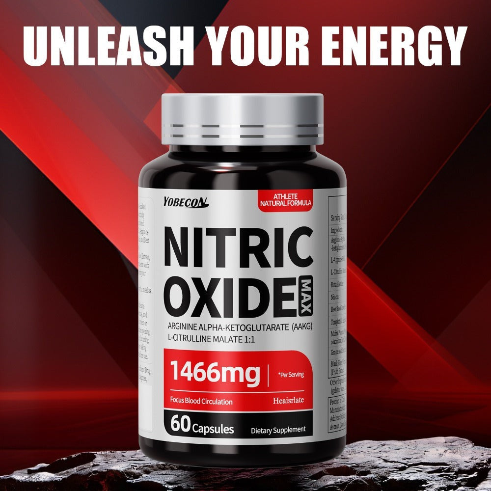 Nitric Oxide Supplement 1466mg with L-Arginine, L-Citrulline & Beet Root, Boosts Blood Flow, Pump