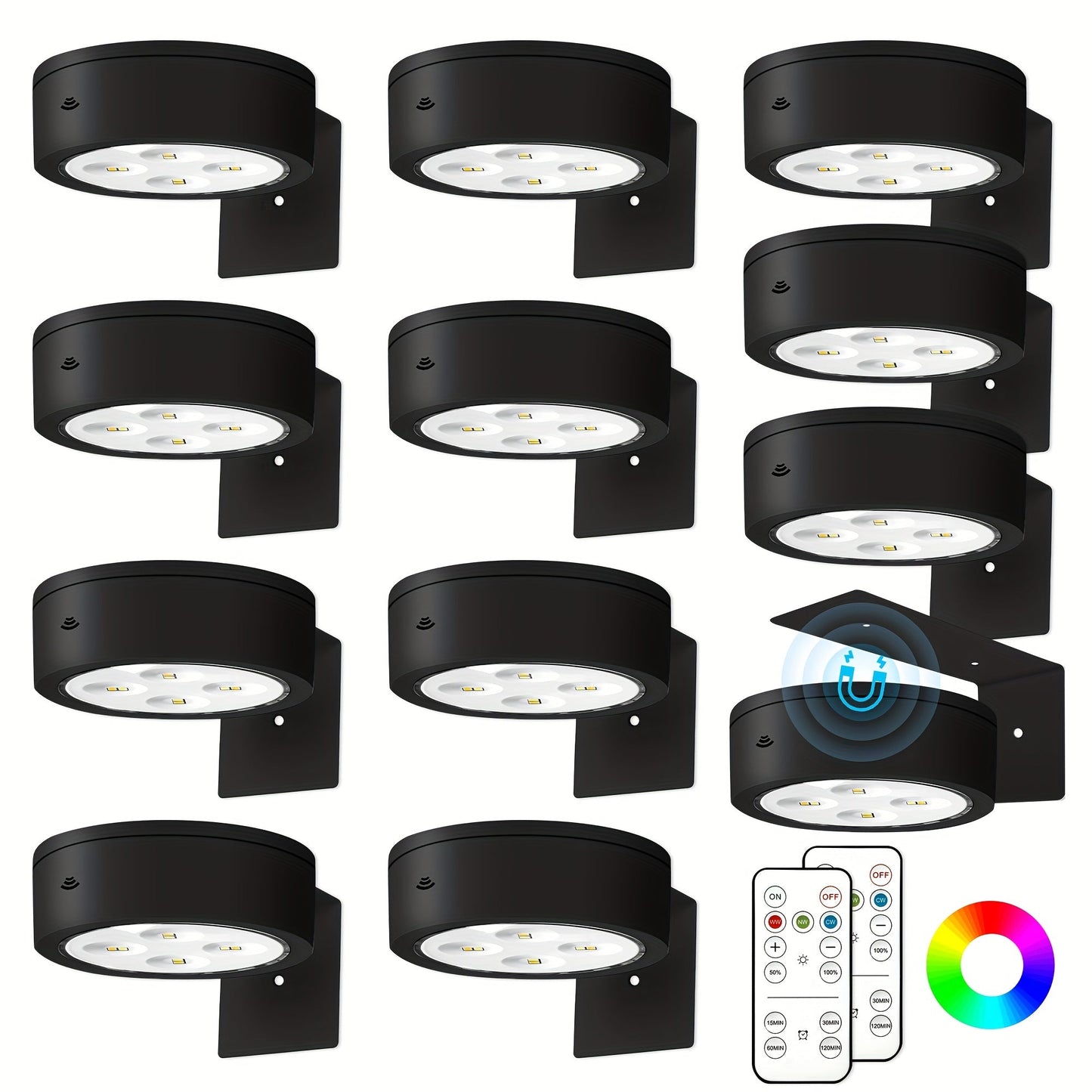 Picture Lights for Wall 13 RGB Color LED Art Light, Wireless Battery Operated Magnetic Painting Light with Remote