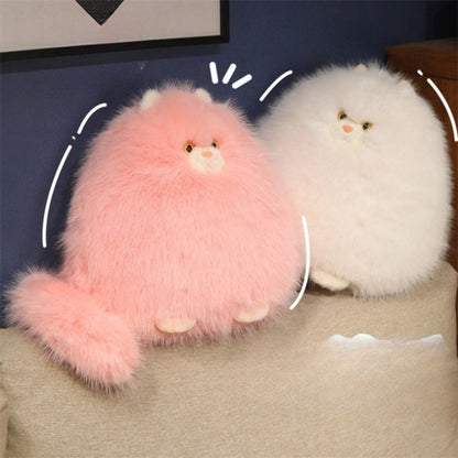 Silly Cat Plush Pillow Long Hair Stuffed Cat Hug Pillow for Sleep Comforting Plush Cat Throw for Entryways, Bedrooms and Living Spaces