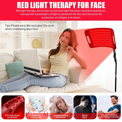 104-LED Red and Near-Infrared Light Panel with 15 x 8.6-Inch Silicone Face, Floor Stand and Articulating Arm