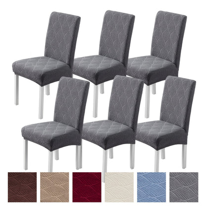 Chair Cover Set of Six Stretch Dining Slipcovers with Little-Leaf Pattern in Six Available Color Choices