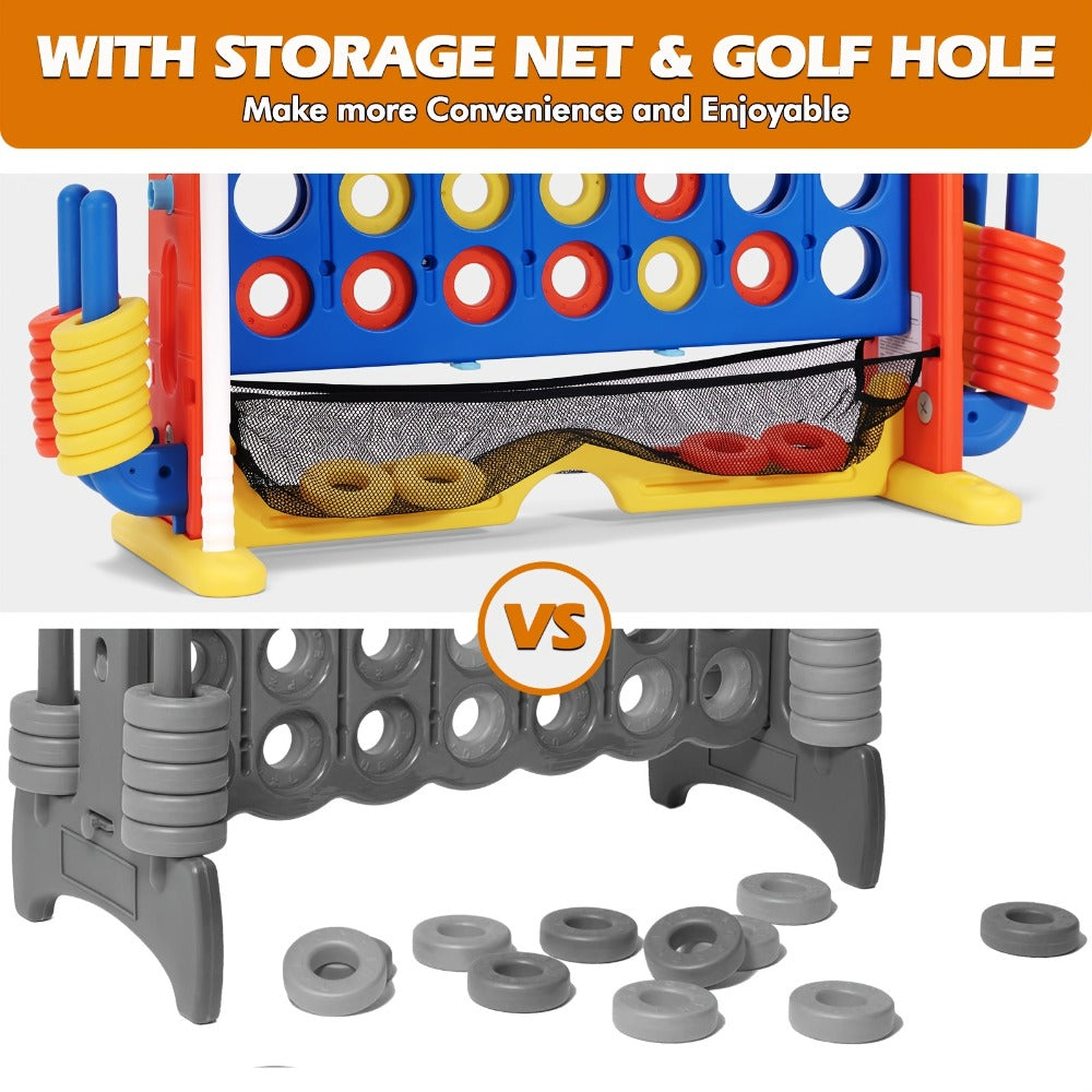 Giant Connect Four Game Adjustable Height 2.6-3.2 Ft with the Listed Color, Size or Set Options for Everyday Use
