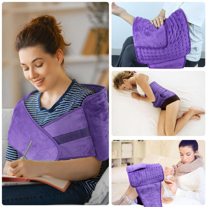 Wraparound Electric Heating Belt with Six Heat Levels, 1–6 Hour Timer and Adjustable Waist Straps in Gray or Purple