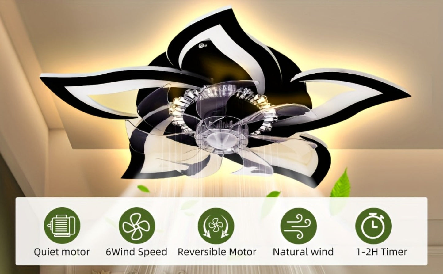 Ceiling Fan with Light 27 Inch Flush Mount - Low Profile 6-Speed 3-Color Dimmable LED, Remote & App Control