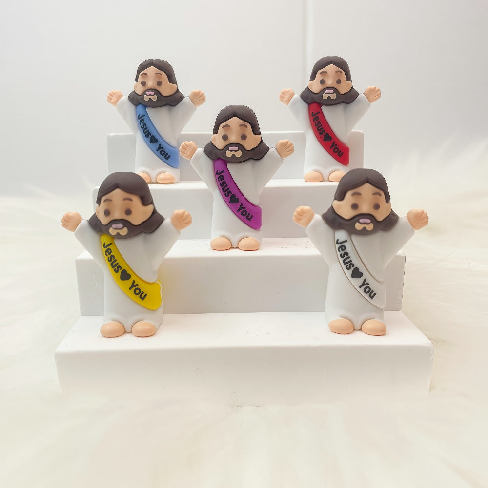 100pcs Mini Jesus Statue Party Favors – Religious Baptism First Communion VBS Crafts Gift Random Color