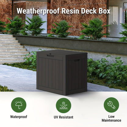 Deck Box Resin Heavy Duty 230LB Lockable | Patio Garden Pool Garage