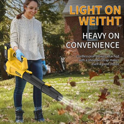 Cordless Leaf Blower 580CFM 160MPH, 40V Brushless Motor, 4.0Ah Battery, 6-Speed, Extension Nozzle