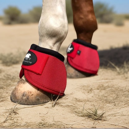 Horse Bell Boots Non-Turning Durable Protective Horseshoe Overreach Boots for Horses, Pair, S/M/L Available in Black Red White Royal Blue