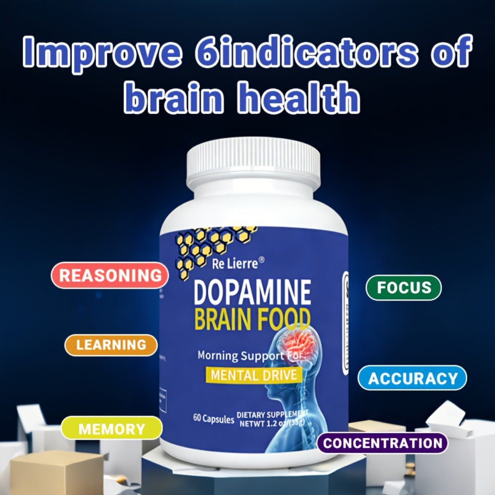 Magnesium Glycinate Brain & Sleep Capsules, Dopamine Support Nootropic Formula, Focus Mental Clarity Mood & Restorative Sleep