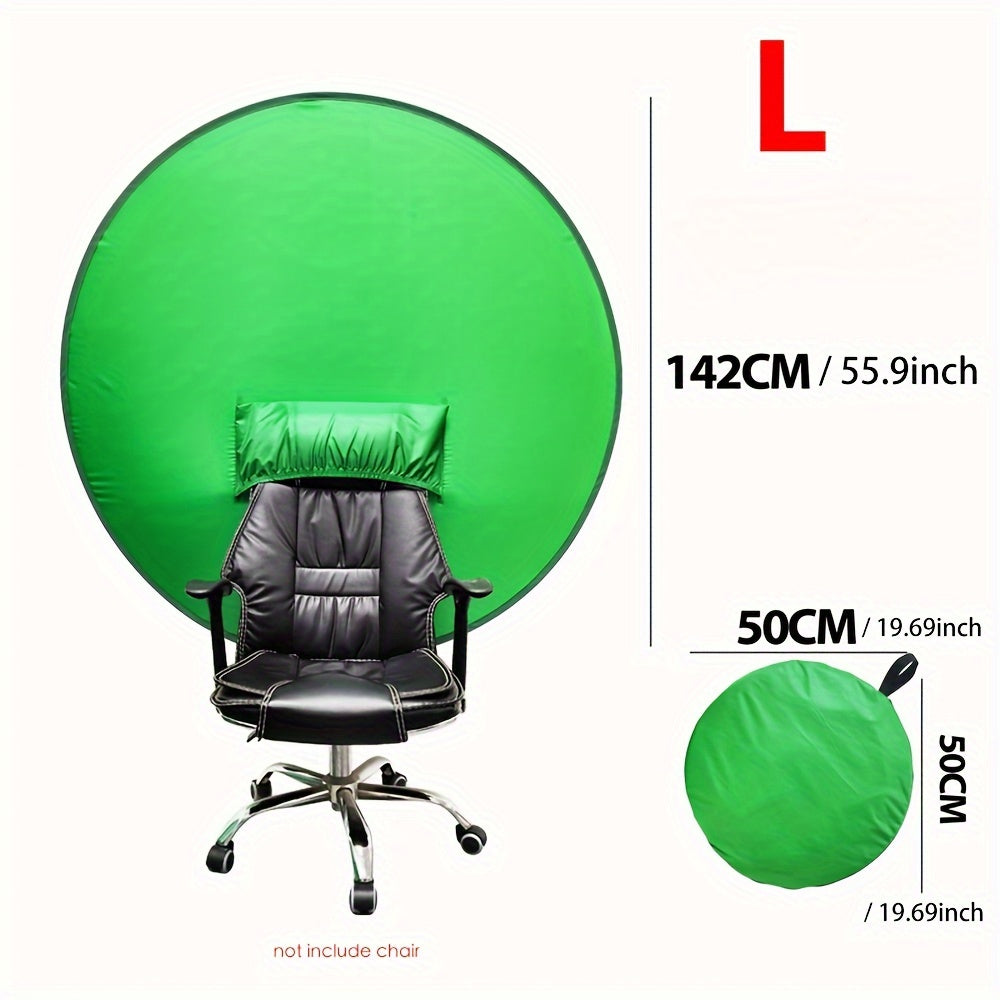 Chair Mount Green Screen Backdrop Collapsible Chroma Key Background for Streaming Vlogging Video Calls Zoom Portable Wrinkle-Resistant