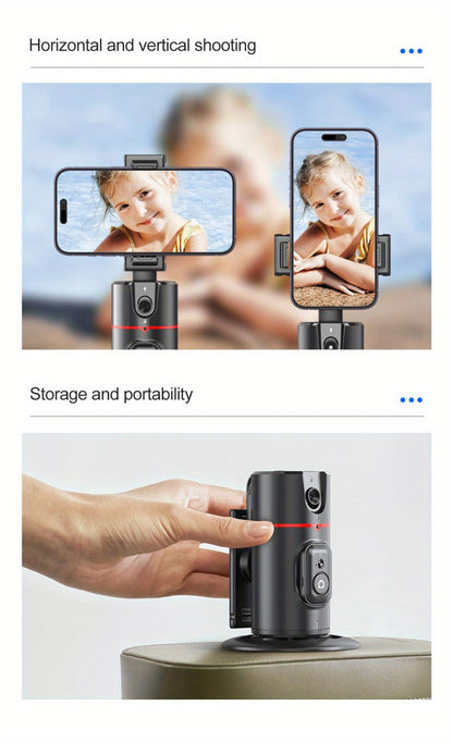 Gesture Control Auto Face Tracking Tripod with 360° Rotation & Wireless Remote No App Required