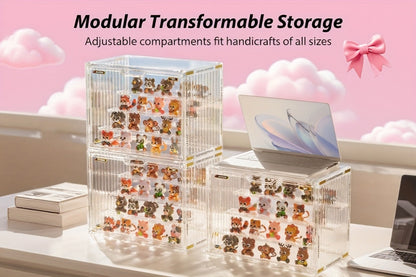 4-Tier Acrylic Figure Display Case with Magnetic Design – Clear Collector Showcase Box for Action Figures Dolls Funko Pop Anime Desktop
