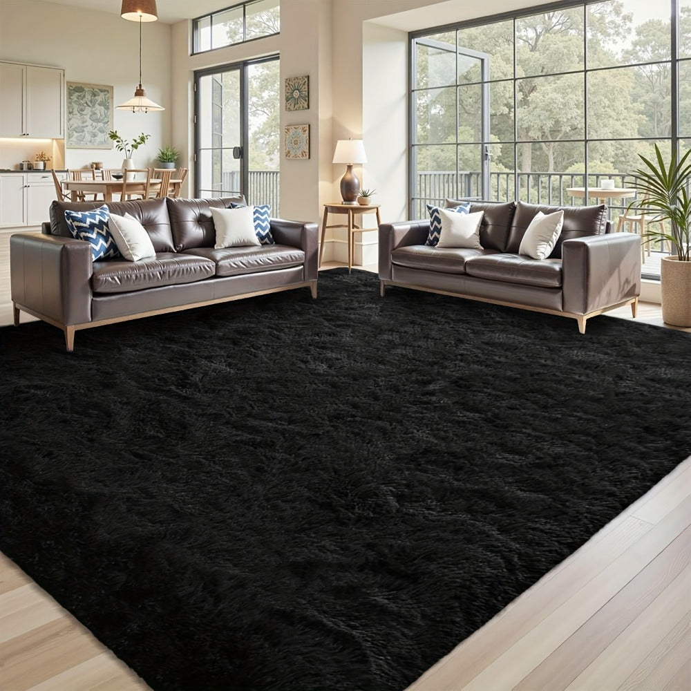 Rectangular Shaggy Area Rug with Nine Color Labels and 3 x 5-Foot to 8 x 10-Foot Size Options