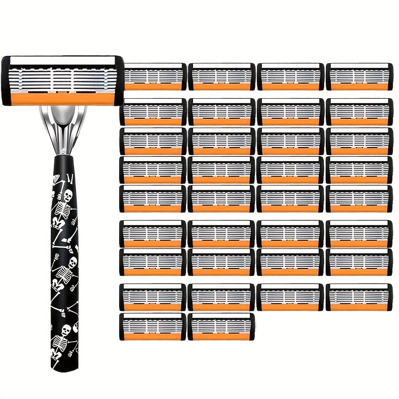 Safety Razor for Men 7-Layer Progressive Blades – Non-Slip Stainless Steel Handle Classic Double Edge Razor for Beard & Mustache Grooming