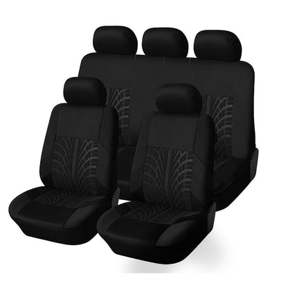 Car Seat Covers 5-Seat Tire-Track Full-Enclosure Design in Breathable Polyester and Eighteen Colors
