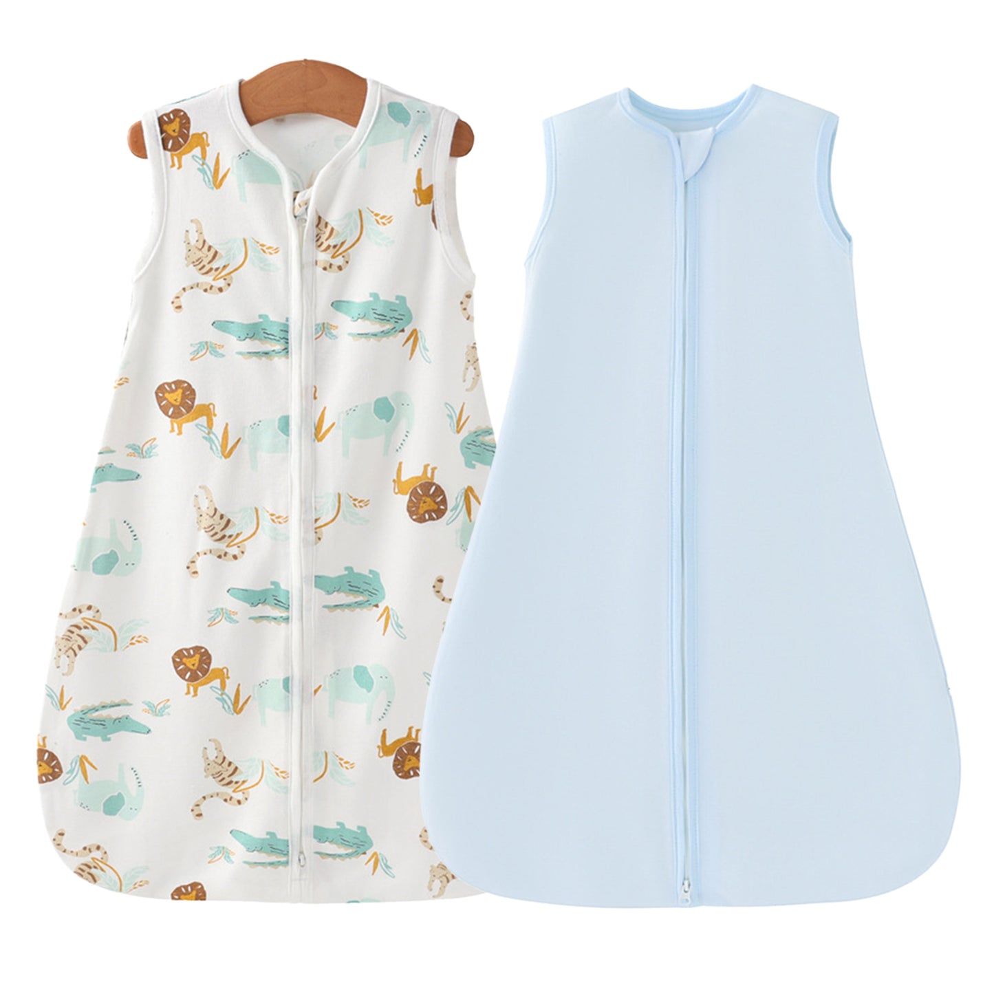 Baby Sleeping Bag 2/3pcs Two-Way Zip Wearable Blanket Anti-Kicking Swaddle 0-24 Months Boys Girls Air-Conditioned Room