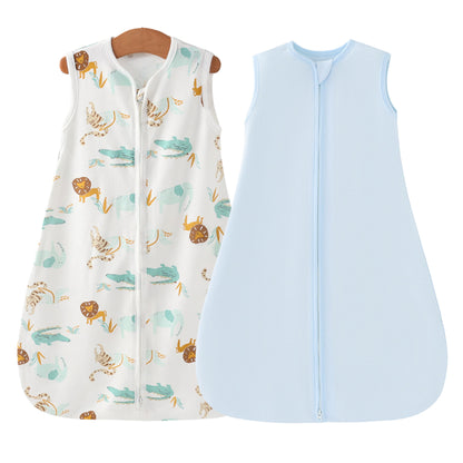 Baby Sleeping Bag 2/3pcs Two-Way Zip Wearable Blanket Anti-Kicking Swaddle 0-24 Months Boys Girls Air-Conditioned Room