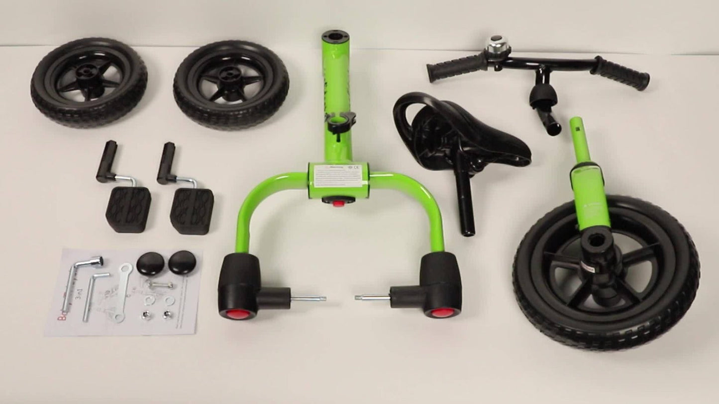 3-in-1 Foldable Toddler Tricycle Balance Bike with Detachable Pedals with the Listed Color, Size or Set Options for Everyday Use