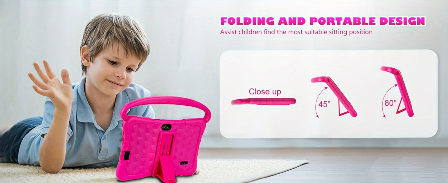 Kids Tablet 7 Inch with Android 14, 2GB RAM, 32GB Built-In Storage, 2.4GHz WiFi and Silicone Case