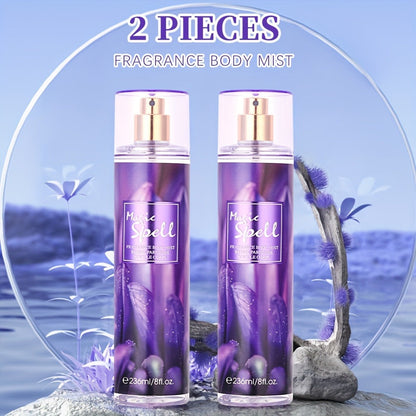 Body & Hair Fragrance Mist for Women 2PCS Set - Perfume Spray 8 fl oz, Fruity Floral Scents Peach Pear Cherry Blossom