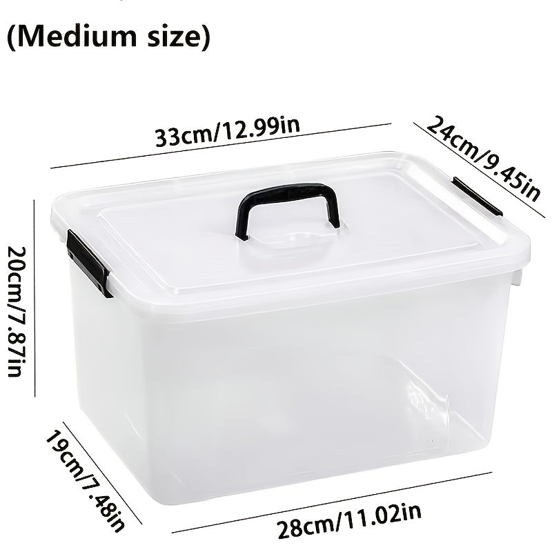 Stackable Clear Plastic Storage Bins with Lids, 6 Pack Large Clip-On Lid Containers for Home, Closet