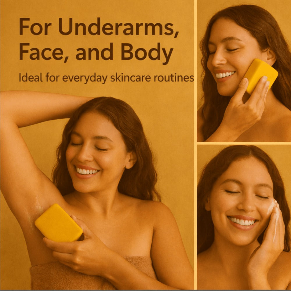 Kojic Acid Turmeric Soap Bar Handmade 3-Pack & 5-Pack – Lemon Oil Coconut Oil Goat Milk Brightening Cleansing Bar for Face & Body Acne Dark