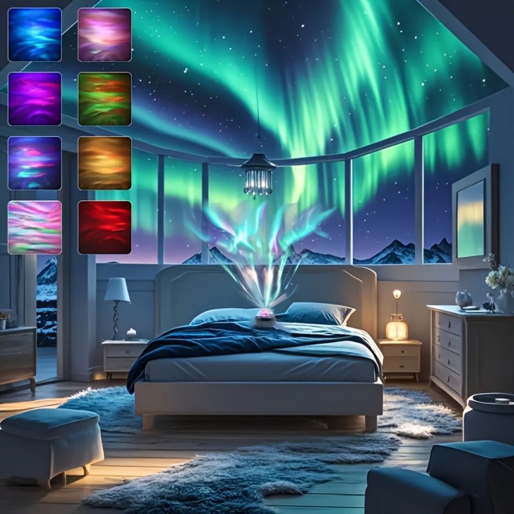 Aurora Magic Ball Light USB Plug-In with Remote, Color Rotating Aurora Borealis Effect Night Light for Bedroom