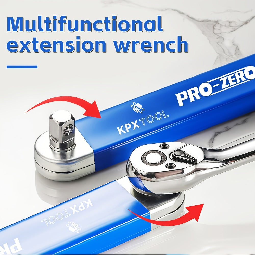 Offset Extension Ratchet Wrench Set with 1/4-, 3/8- and 1/2-Inch Adapters in Five Handle Colors