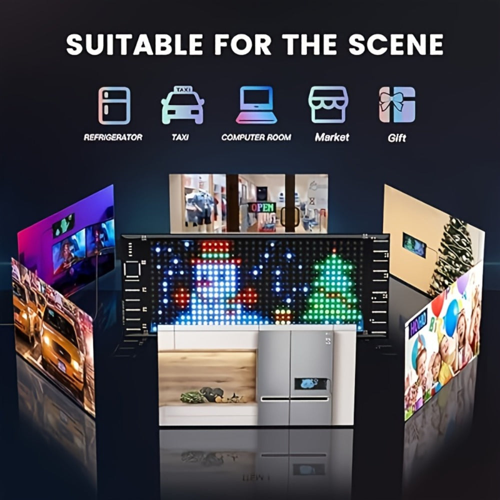 LED Matrix Panel Flexible Programmable Display – Bluetooth APP Control, USB Powered DIY LED Sign Board