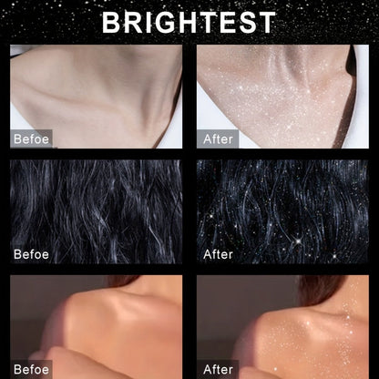 Glitter Spray for Hair & Body Quick Dry Shimmer Spray – High-Gloss Body Glitter for Face Lips Eyes Skin Festival Rave Party Photoshoot