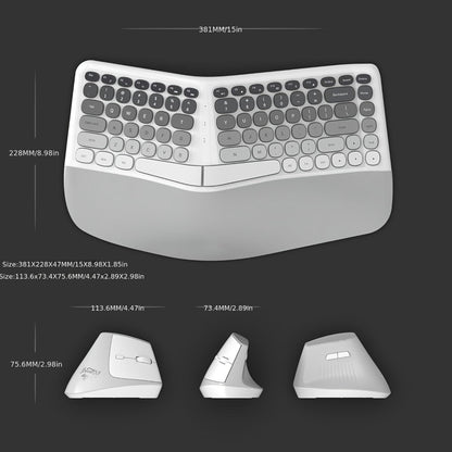 Wireless Keyboard and Mouse Combo with Wrist Support Anti-RSI Silent Keys 2.4GHz Plug-and-Play for an Everyday Personal Care Routine