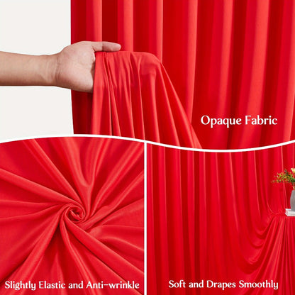 Photography Backdrop 4-Pack 5x10ft Polyester Spandex Background Cloth | Wrinkle-Resistant, Soft & Smooth with Pole Pockets | Wedding