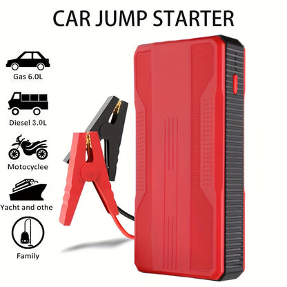 Portable Car Jump Starter Power Bank 200A Peak – 12V Emergency Battery Booster for Gas Engines Under 2.0L, USB & Type-C Charging, LED Light
